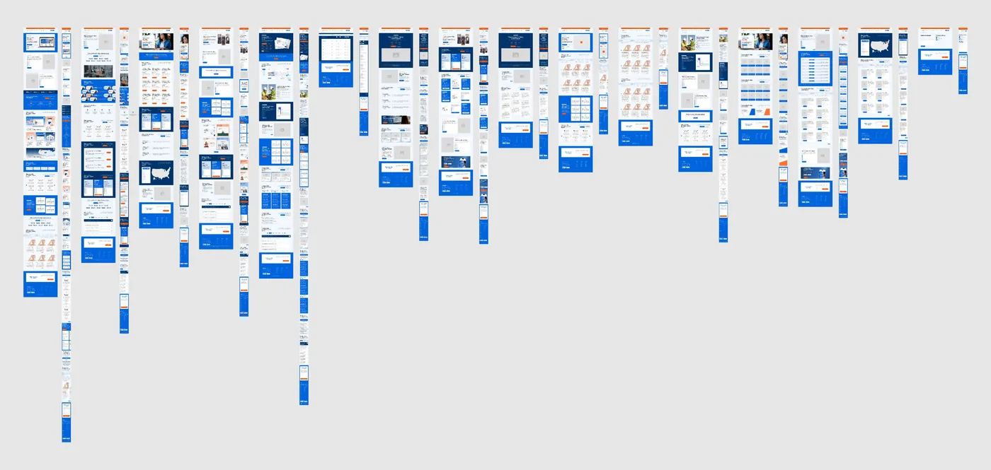 Edcetera design system pages in the blue color theme