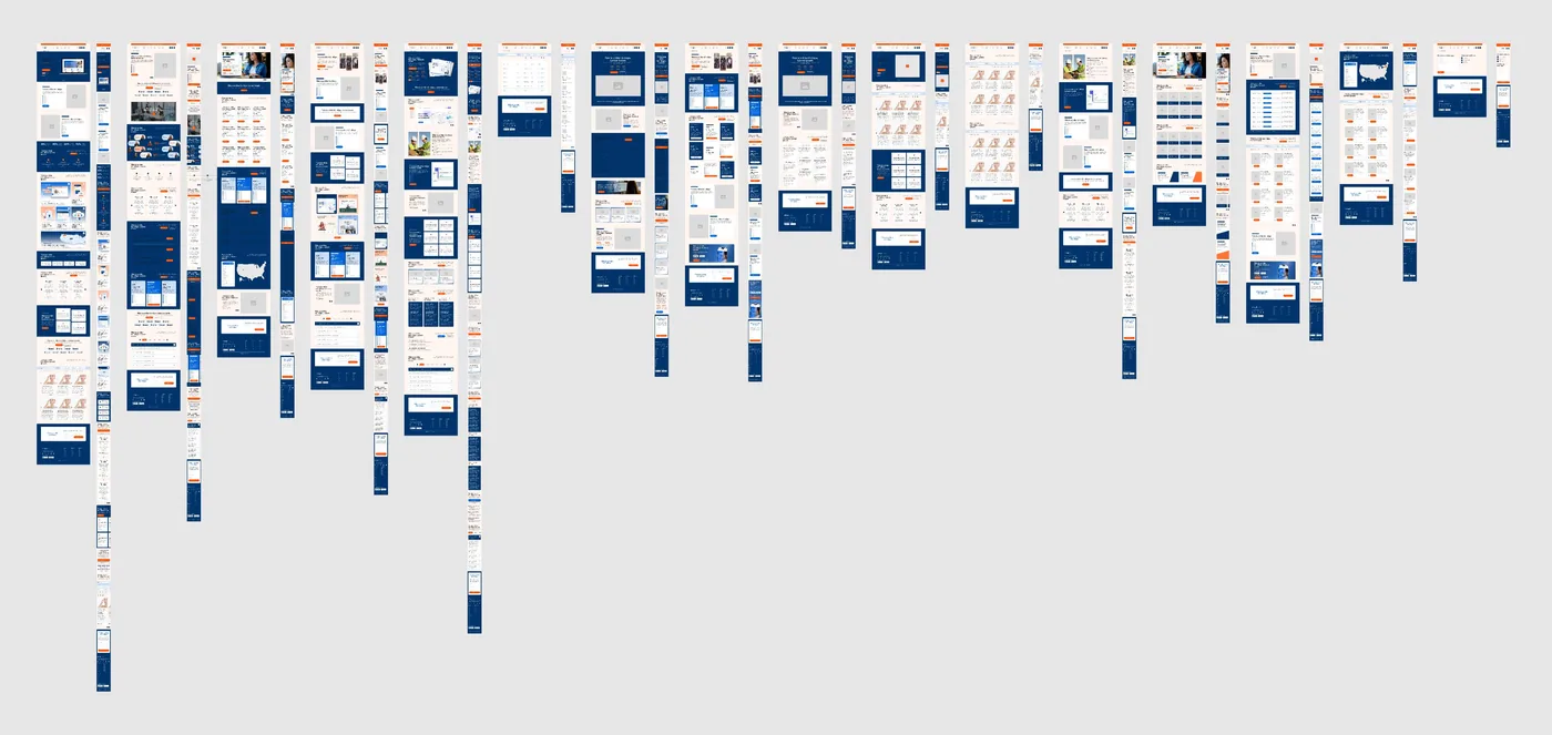 Edcetera design system pages in the navy color theme