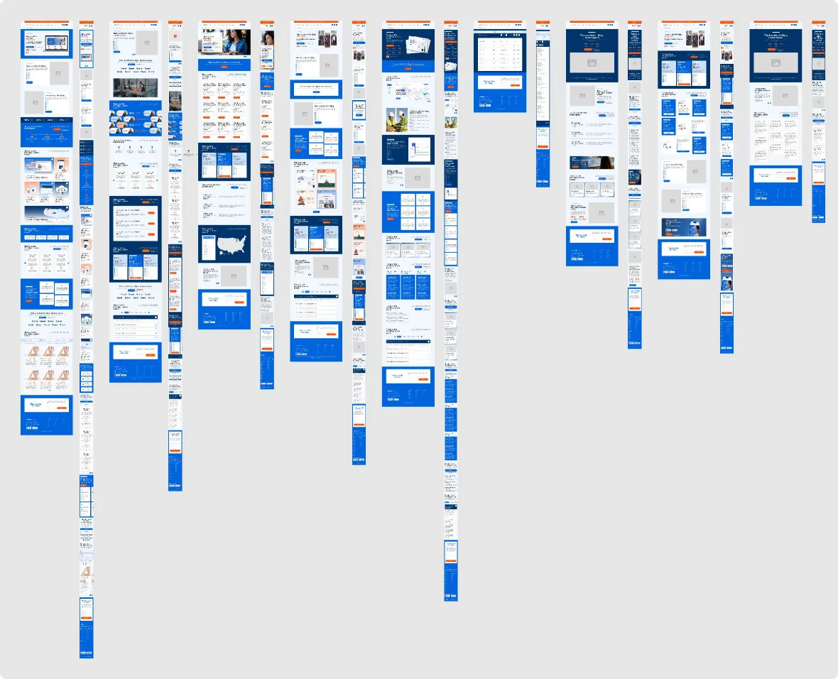 Overview of the Edcetera design system and website screens in Figma